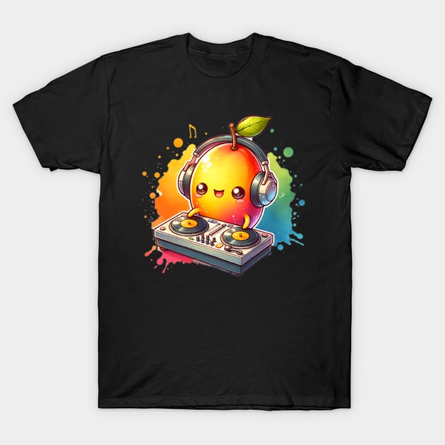 Cute Kawaii Mango DJ T-Shirt by The Jumping Cart